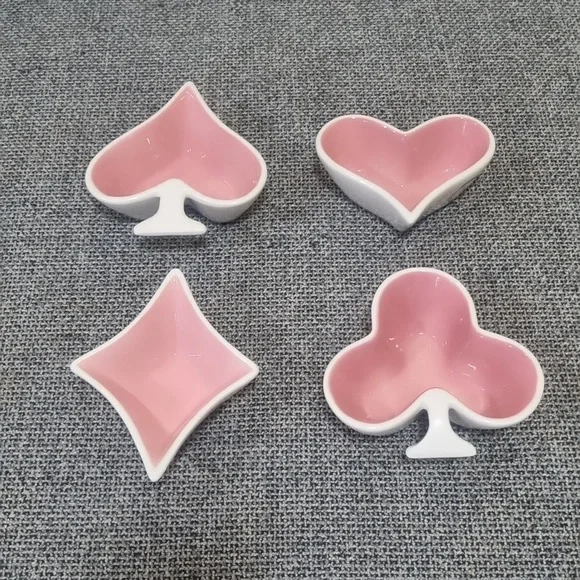 ASHLAND Poker Icon Ceramic Trays Pink/White PICK ONE NWOT - Picture 1 of 11